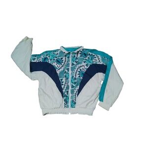 Vintage 90s Puma Womens Windbreaker Multicolor Full Zip Track Jacket‎ Size S